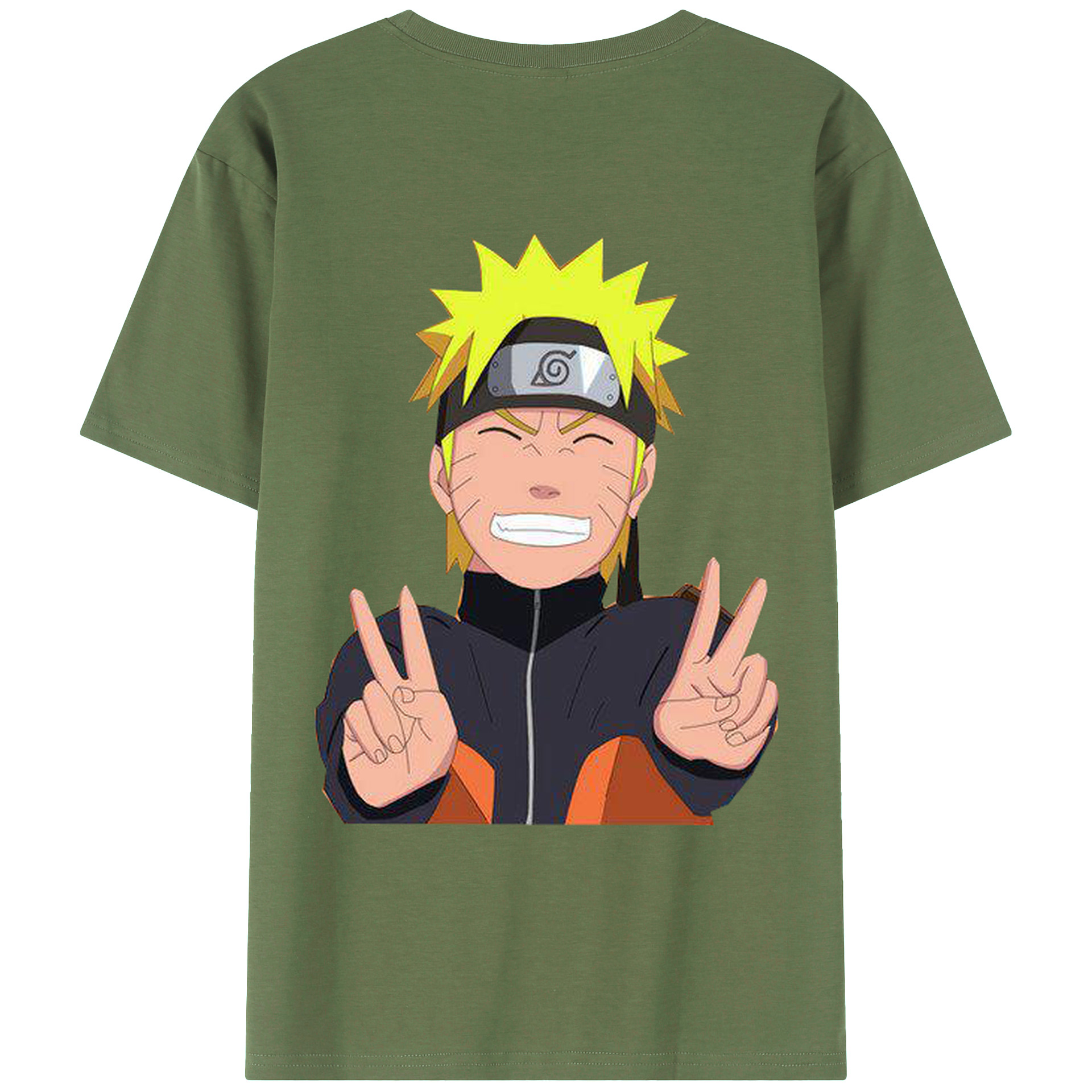 （画像用） NARUTO -ナルト- うずまき ナルト Uzumaki Naruto 綿100％ メンズ半袖Tシャツ（バックプリント） 通気性